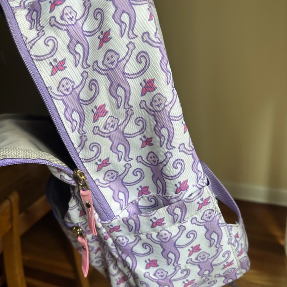 Roller Rabbit Pink Monkey Colby Backpack - Picture 10 of 12